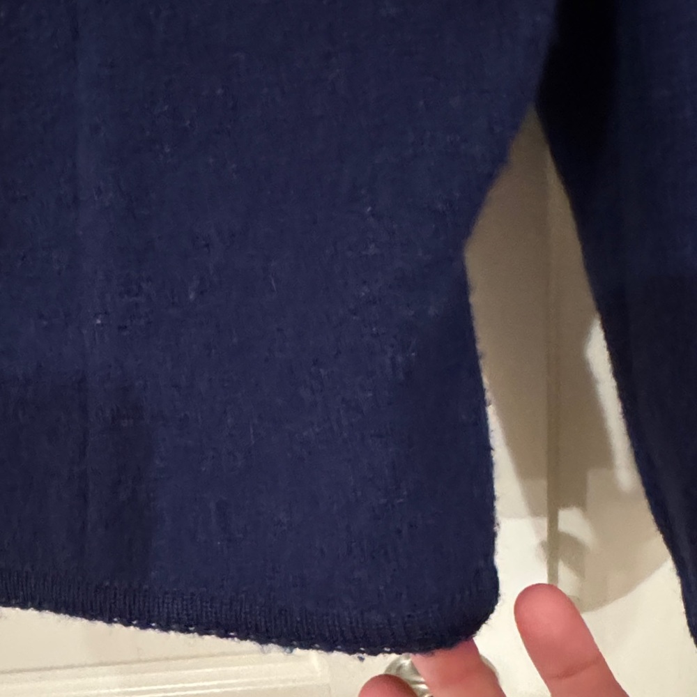 Navy Blue Wool Button-Up Jacket - Picture 5 of 6